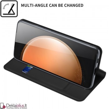 Dux Ducis Skin Pro dirbtinės odos dėklas - juodas (Samsung Galaxy S25 Fe) Dux Ducis Skin Pro dirbtinės odos dėklas - juodas (Samsung Galaxy S25 Fe)